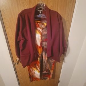 Maurice's Plum blazer and New York and Company cropped ankle pants